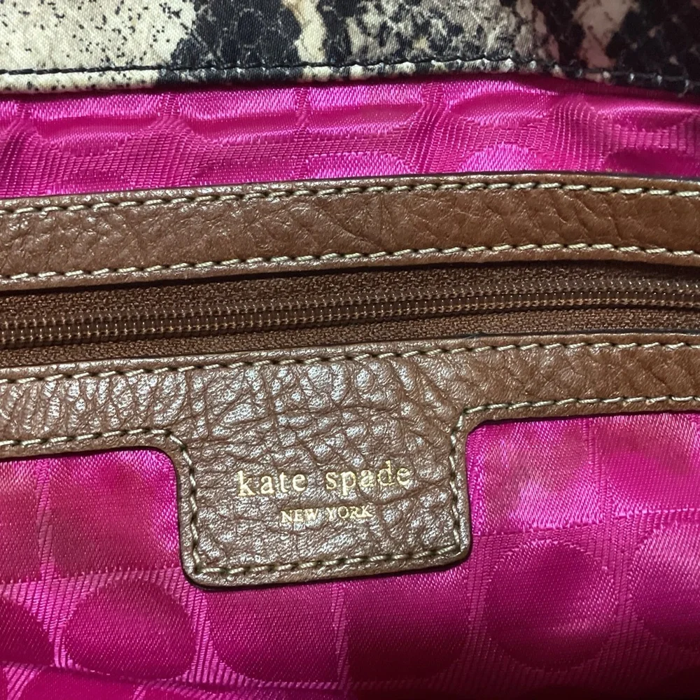 Kate Spade New York Snakeskin/Python Print Tote Bag - PXRU0584 Tan/Brown - Picture 9 of 16